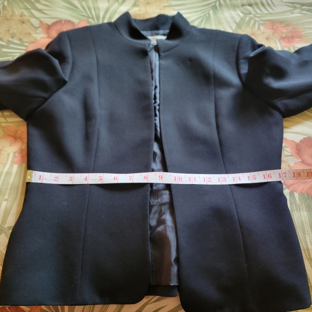 Tahari Arthur S Levine Black Jacket Blazer Open Front Mock Collar 10 - Picture 15 of 16
